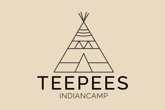 Download Teepees Indian Camp Line Art Logo, Icon - Premium Resources