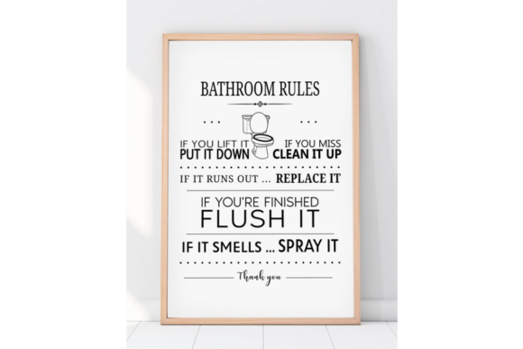 Download Bathroom Rules Printable Wall Art - Wall art Collection