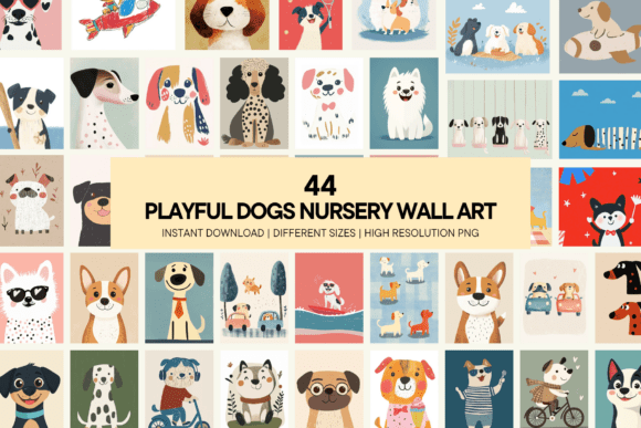 Download Playful Dogs Nursery Wall Art Cute Puppy - Wall art Collection