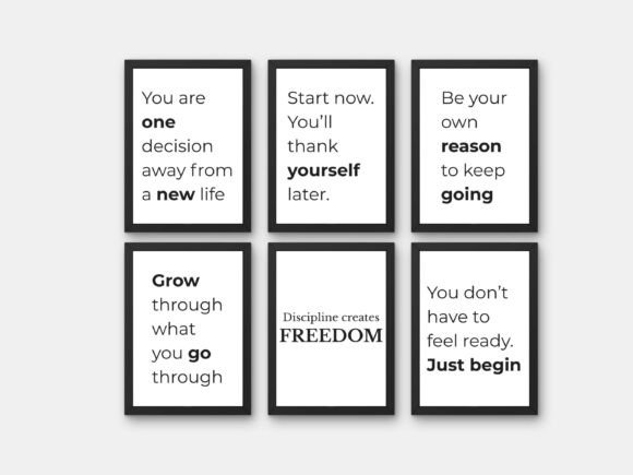 Download Motivational Quote 6 Poster Set Wall Art - Wall art Collection