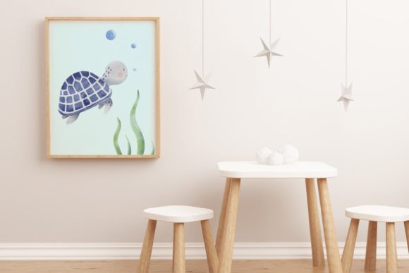 Download Blue Sea Turtle Nursery Wall Art - Wall art Collection