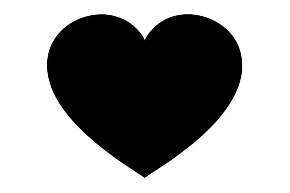 Download Solid Black Heart Shape Silhouette - Shape silhouette Collection