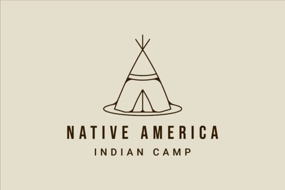 Download Teepees Indian Line Art Logo Vector - Indian line art Collection