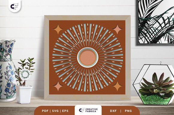 Download Sunrise Boho Decoration 3D Light Box SVG - Decor Collection