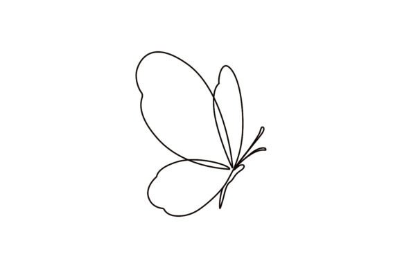 Download Line Drawing of Flying Butterfly. - Wing Collection
