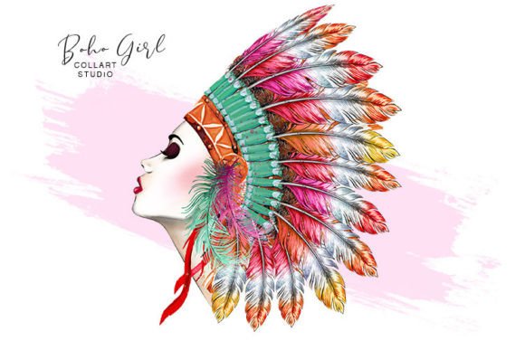 Download Tribal Girl, Boho Clipart, Bohemian - Bohemian Collection