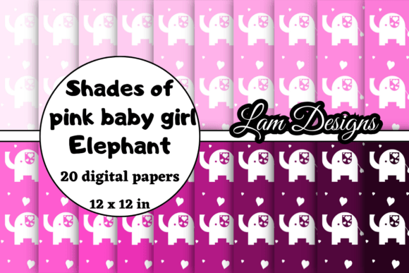 Download Shades of Pink Baby Girl Elephant Papers - Ink Collection