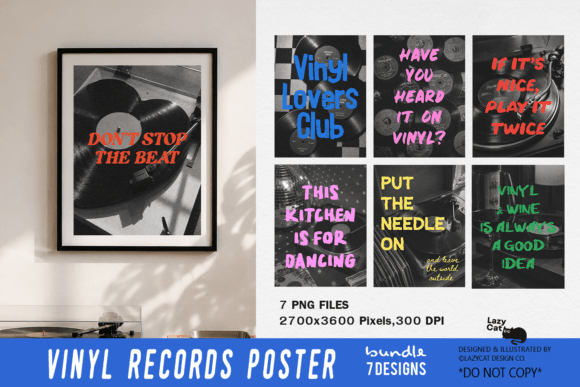 Download Vinyl Records Poster Wall Art Bundle - Wall art Collection