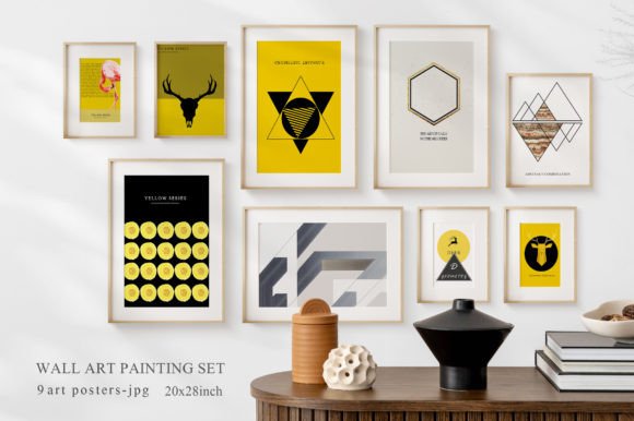 Download Abstract Art Print, Wall Art, Yellow - Wall art Collection