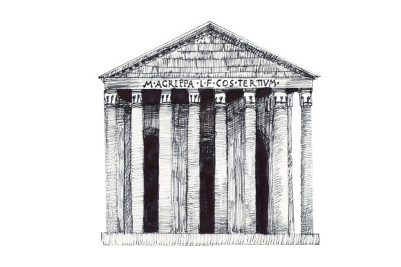 Download Roman Parthenon - Ink Hand-drawn Sketch - Ink Collection