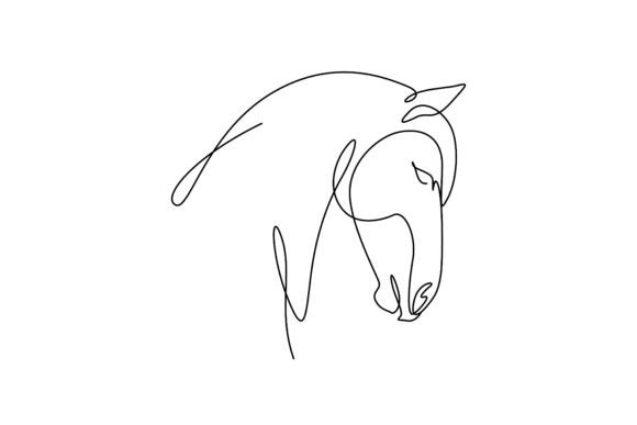 Download One Single-line Drawing of Horse Face - Wing Collection