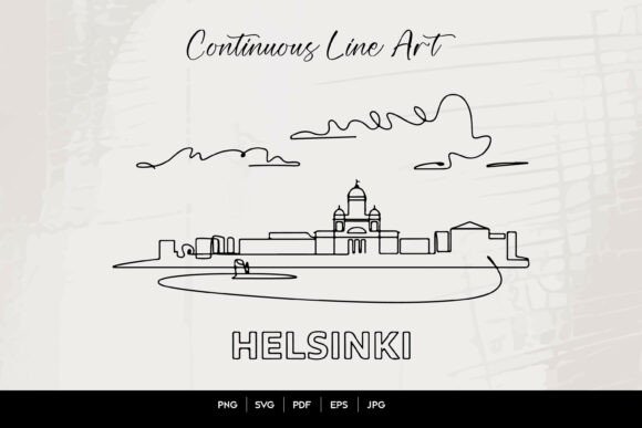 Download Helsinki Skyline Continuous Line Art – O - Ink Collection