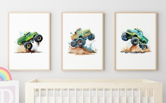 Download Monster Truck Nursery Wall Art Kids - Wall art Collection