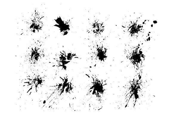 Download Blot Ink Spots Vector Background Set - Ink Collection