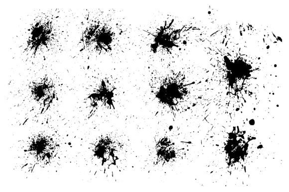Download Dirty Ink Splatter Graphic Blot Set - Ink Collection