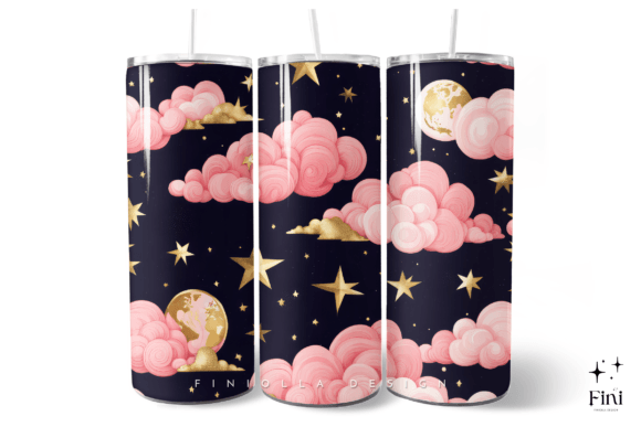Download Pink Cloud Starry Night Tumbler Wrap - Ink Collection