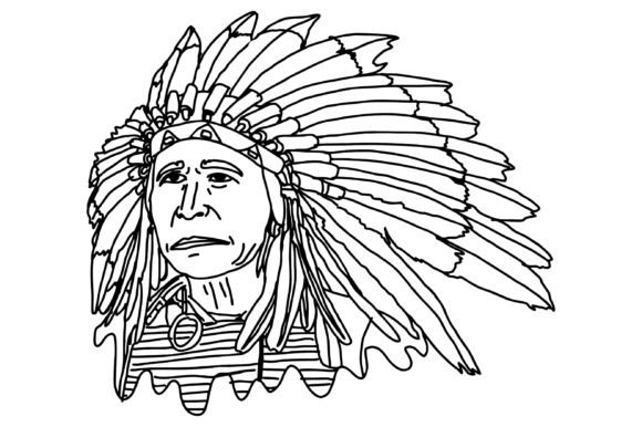 Download American Indian Line Art Vector - Indian line art Collection