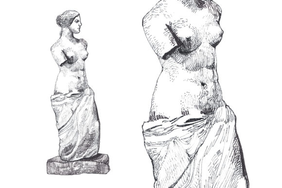 Download Venus - Ancient Woman Sculpture in Ink - Ink Collection